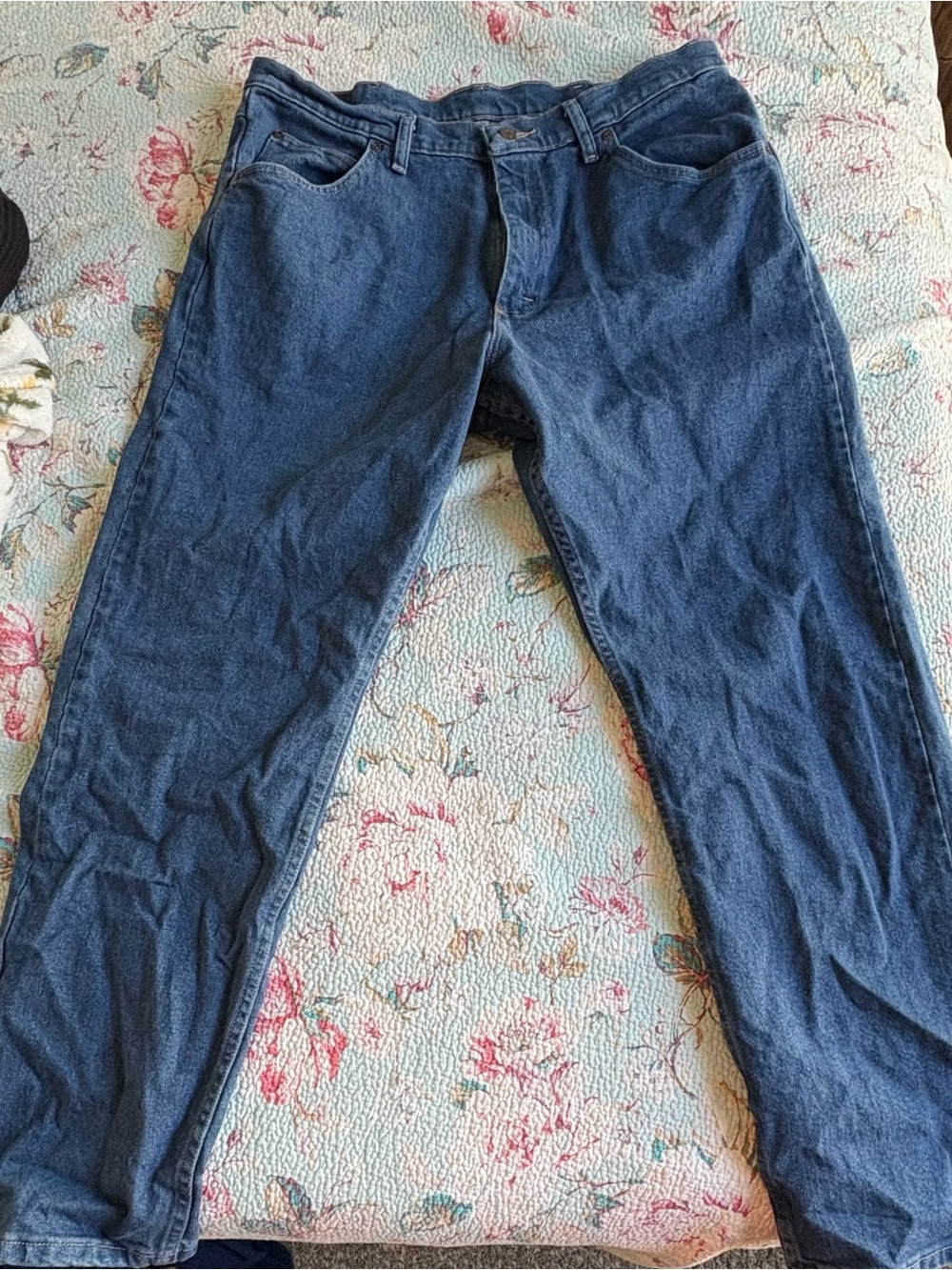 Wrangler Men's Straight Jeans - Dark Blue Denim
